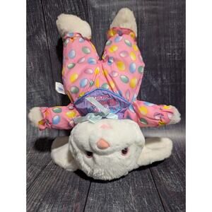 Bunny Tumbles Surprise Plush Stuffed Animal Somersault Toy Biz 1997 14” Pink